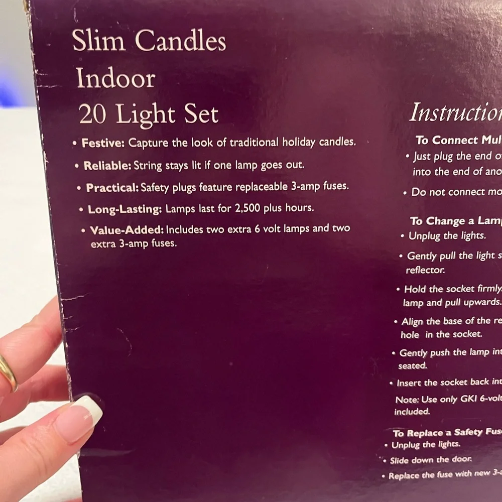 White Slim Candlestick Indoor 20 Light Set